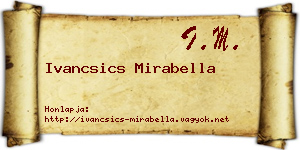 Ivancsics Mirabella névjegykártya