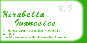 mirabella ivancsics business card